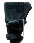 Folded Free City SuperYumm OG sweatpant in SpaceRocks Powder with partially visible life nature love text.