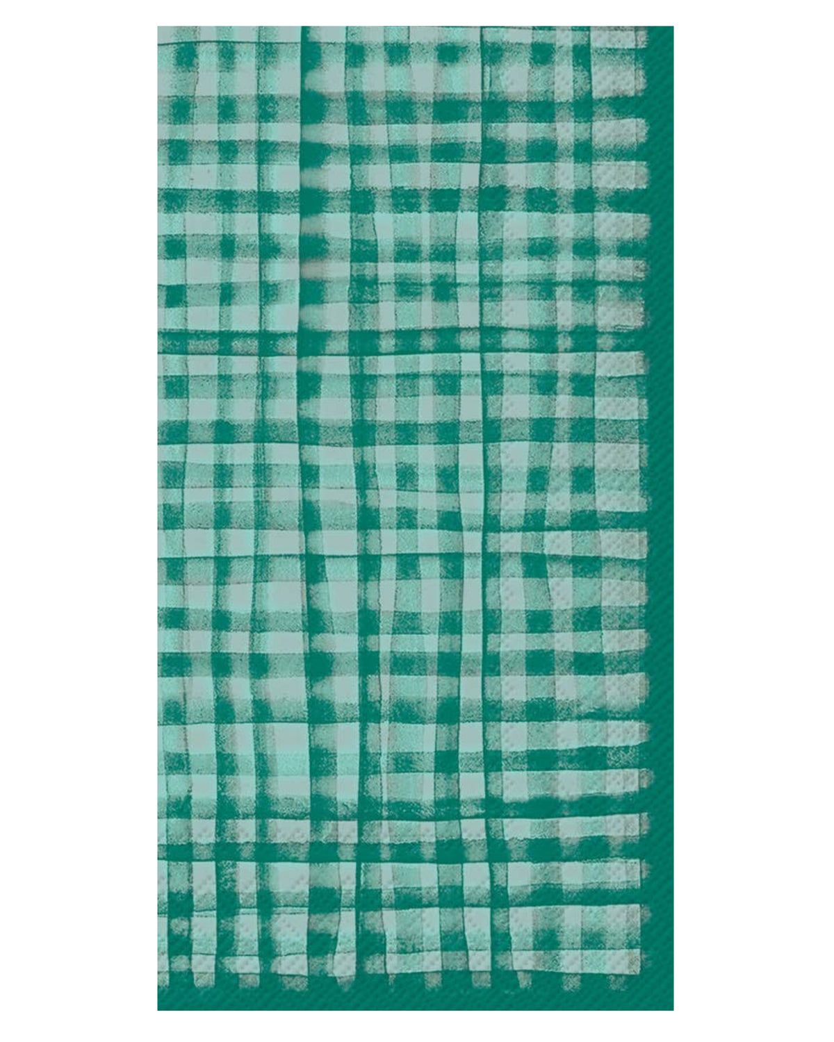 Set of turquoise 3-ply Peacock guest towels with textured pattern and solid border, Bungalow Furniture, pack of 16.