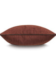 The EQUESTRAIN Pillow by Eastern Accents is a rectangular, rust-colored equestrian decorative pillow with subtly textured fabric, shown from the side on a white background.