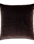 Brahms Alpaca chocolate velvet decorative pillow, 24x24 square hypoallergenic accent by Bungalow Furniture & Accessories.