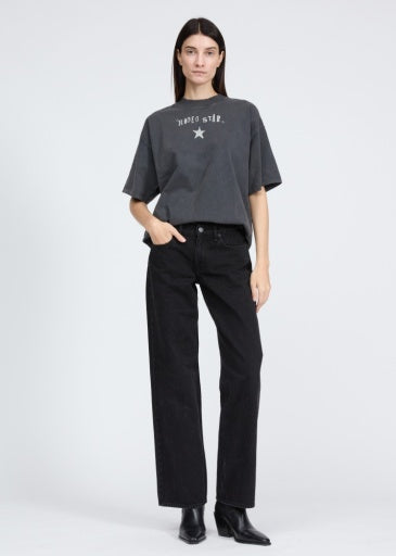 Gray Rag & Bone rodeo star alex tee paired with black jeans, casual look for Bungalow Furniture & Accessories.