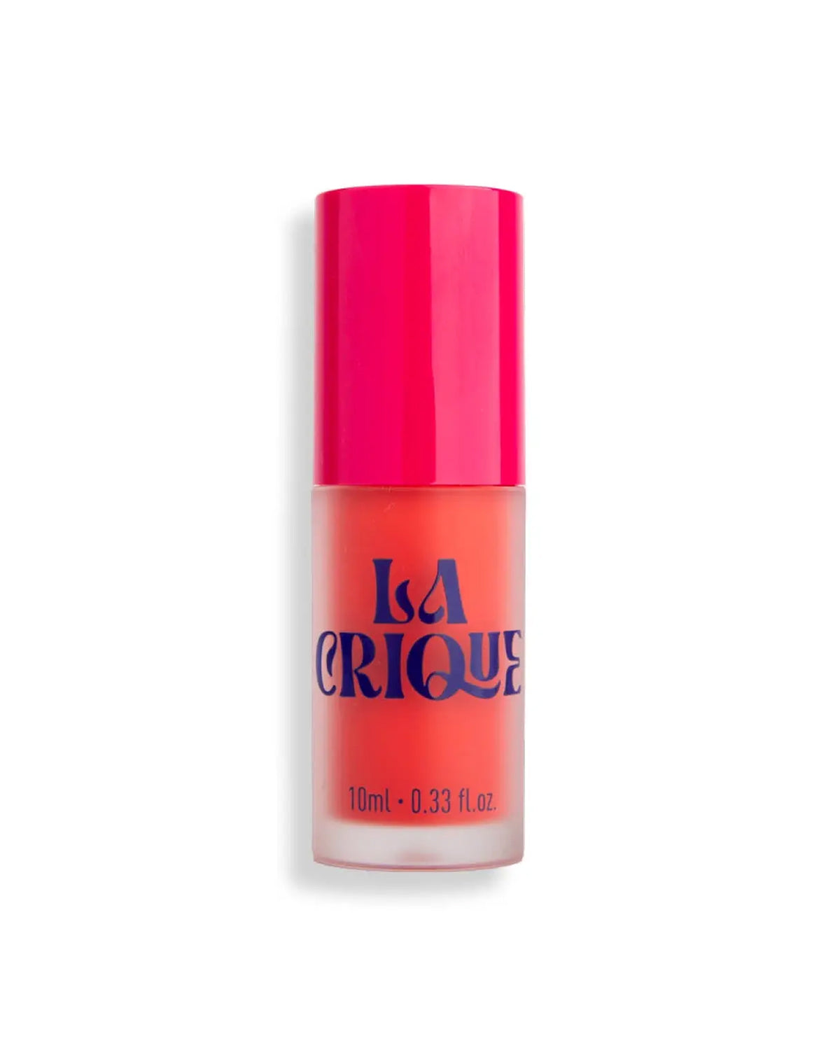 A small 10 mL bottle of Faire 03 Water Lip Balm Shade with a bright pink cap, orange liquid inside, and bold blue lettering on the front.