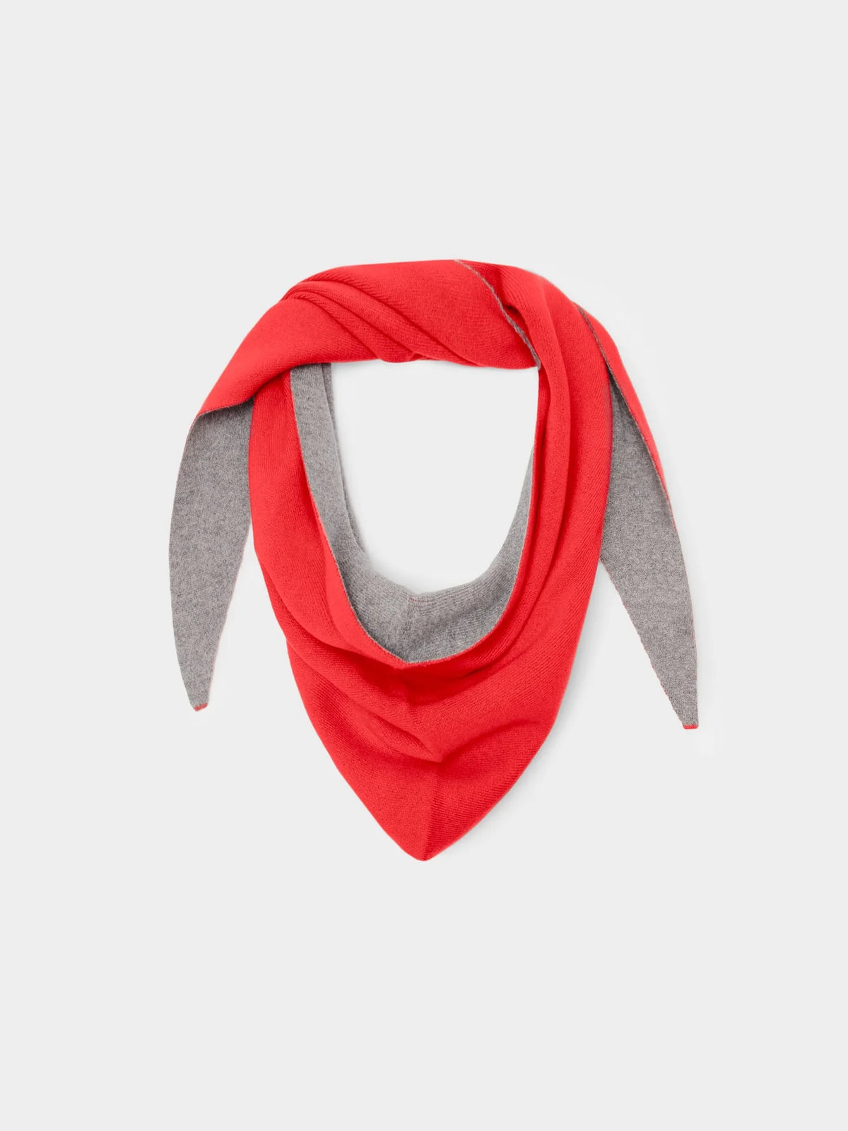 Ultra-soft gray and red scarf with pointed ends, Bungalow Furniture & Accessories, Le Petit Scarf.